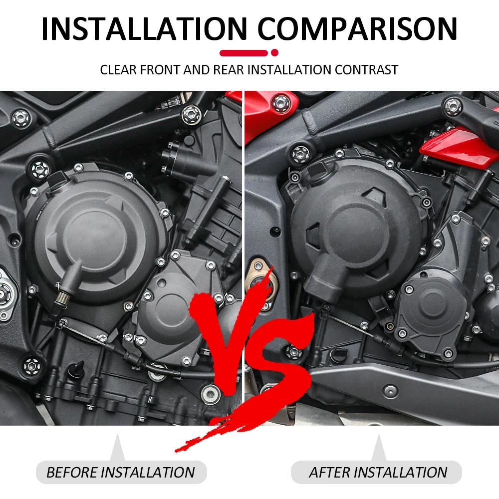 Couvercle de protection moteur noir pour moto DAYTONA 675/R, accessoires de graduation ET TRIPLE 765