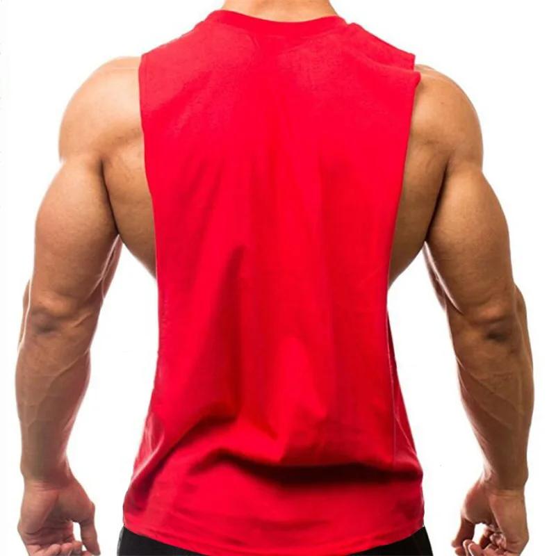 Gilets d'entraînement Fitness coton respirant fentes latérales hommes musculation sans manches