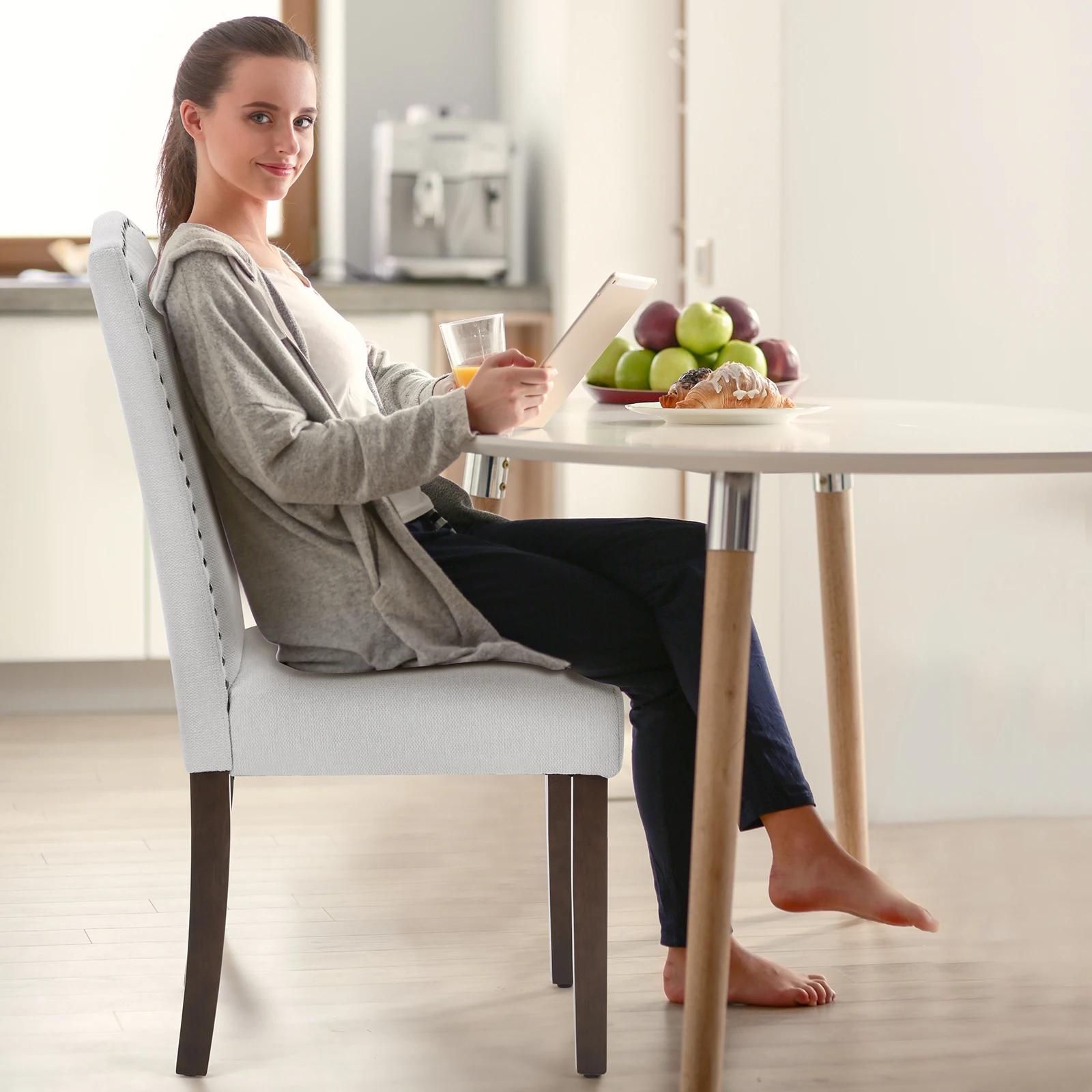 JIAN-Ensemble de chaises de salle à manger avec dossier rembourré, coussin en éponge épaissie, chais