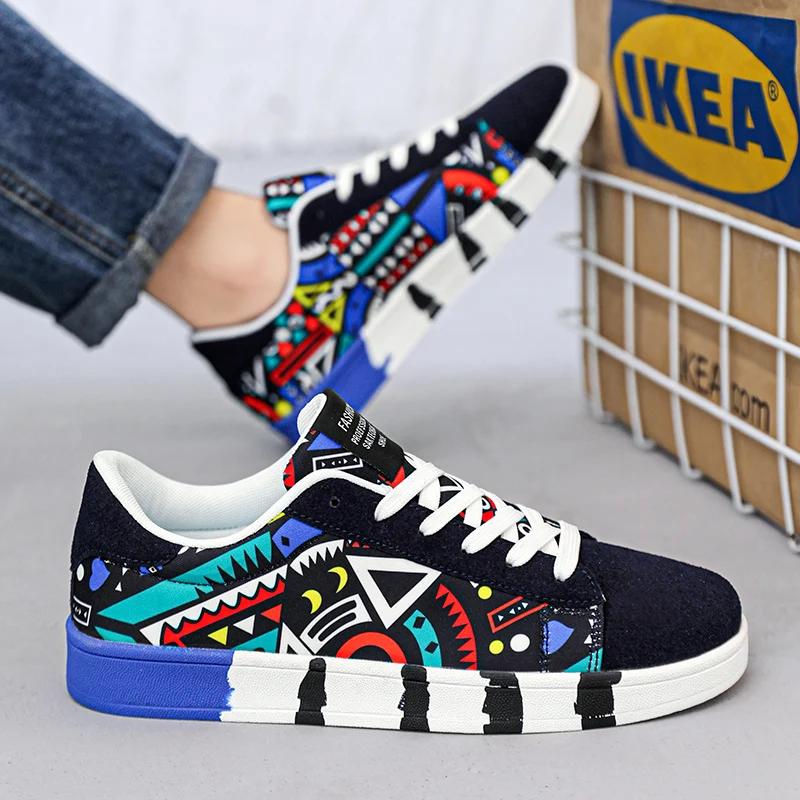 Chaussures à fond plat pour hommes, baskets d'extérieur colorées, confortables et coordonnantes, cha