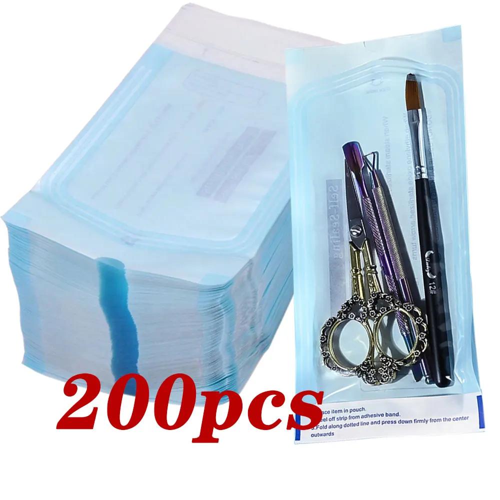 Sacs de stérilisation vides jetables pour Nail Art, 200 pièces/boîte, 26x14cm, pochettes de stérilis
