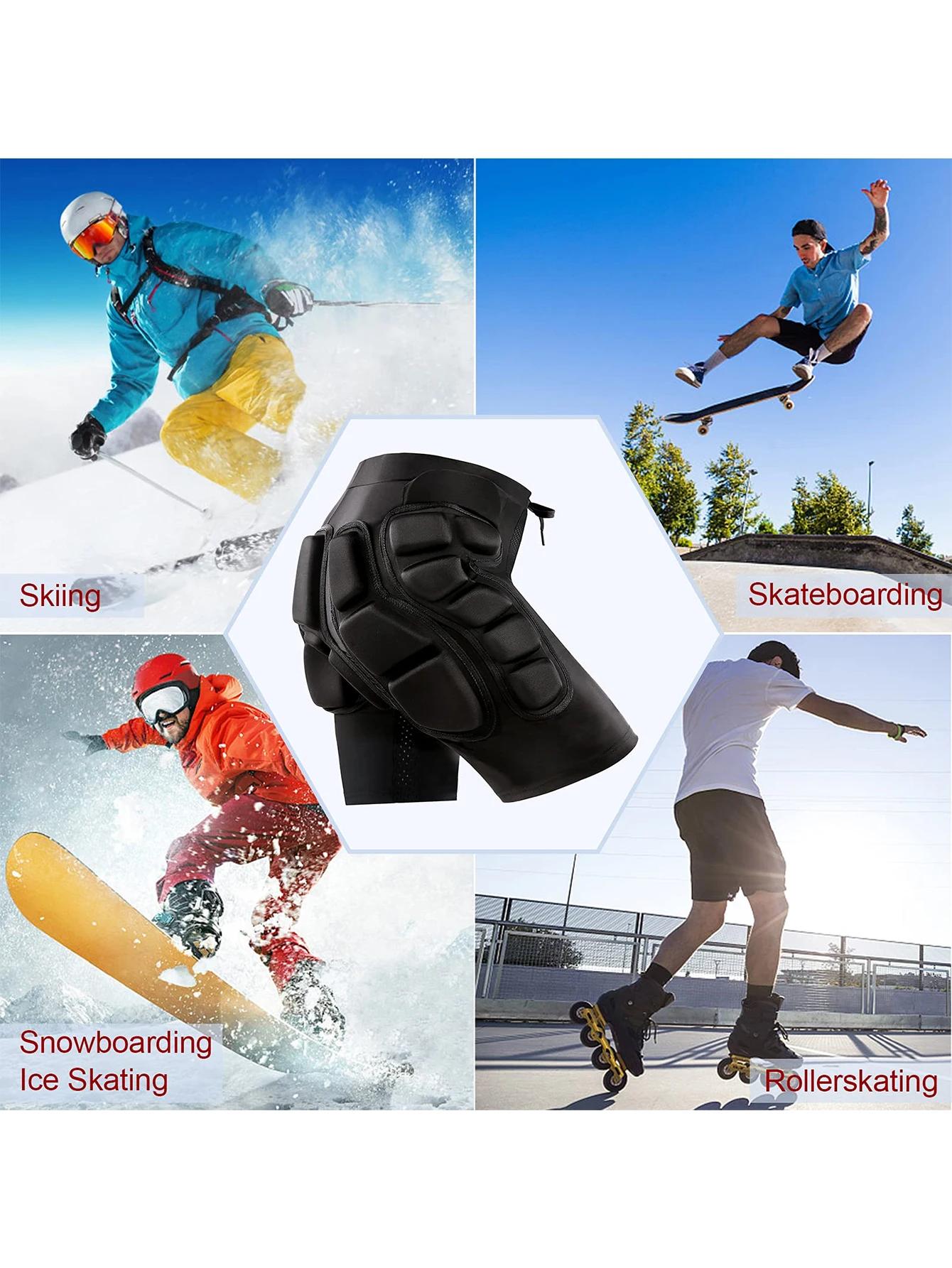 AVIVOR Short de compression rembourré pour protection de snowboard, protection 3D pour les hanches, 