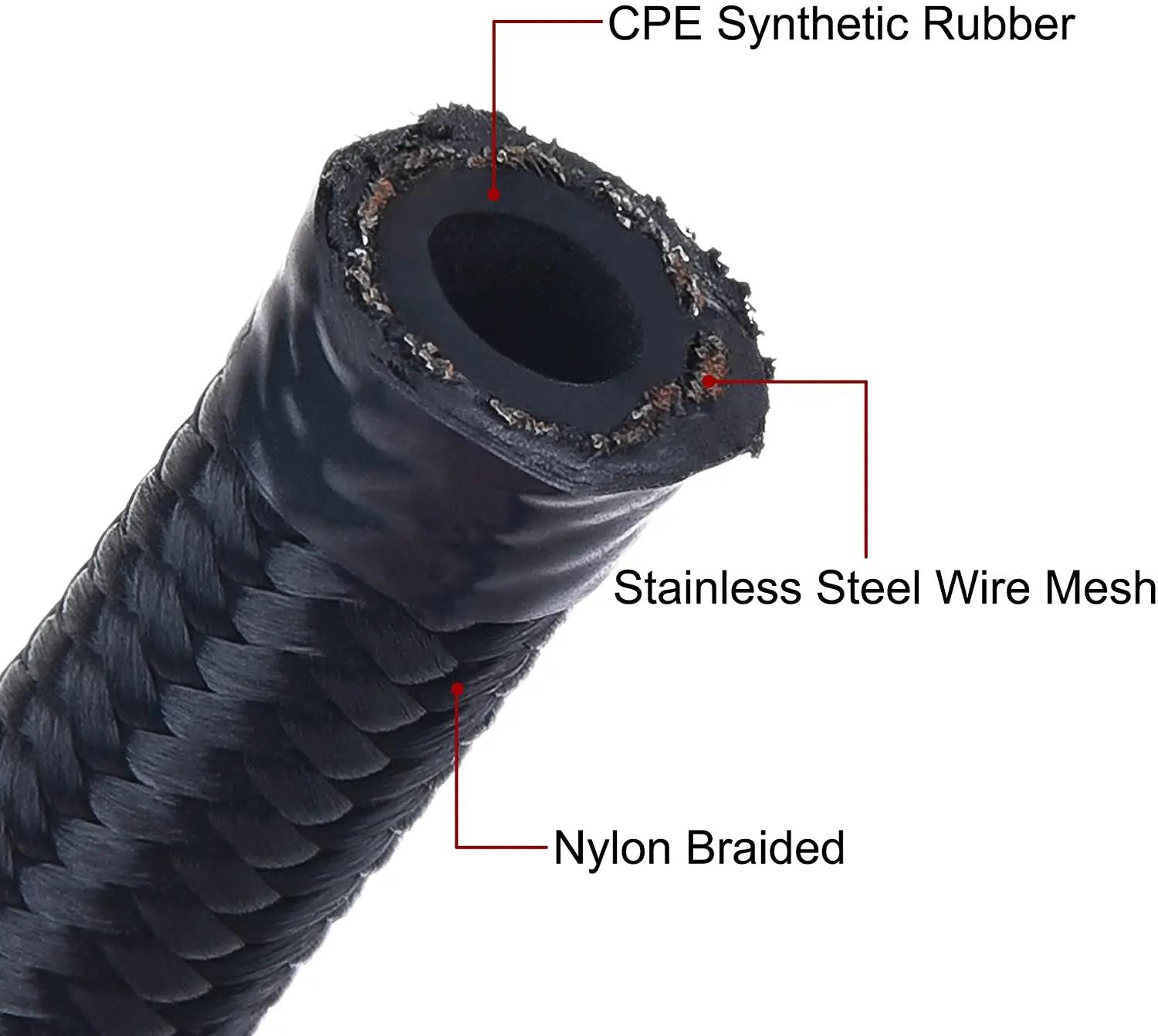 1M AN12 12AN noir tressé huile raccords de carburant extrémité de tuyau 0 + 90 degrés Kit d'adaptate