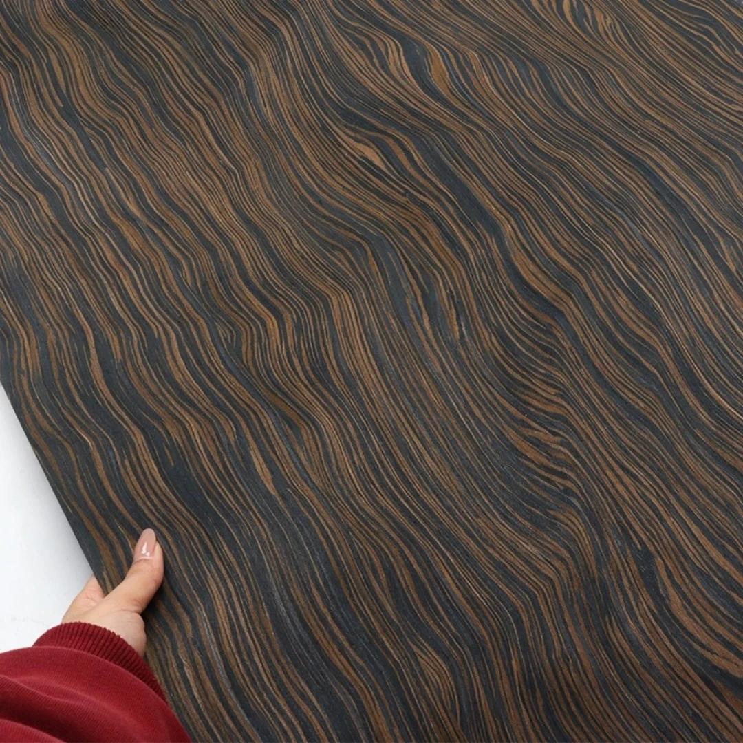 Placage en bois à motif de racine d'ébène 58x250cm, avec Grain incurvé, pour la conception de Surfac