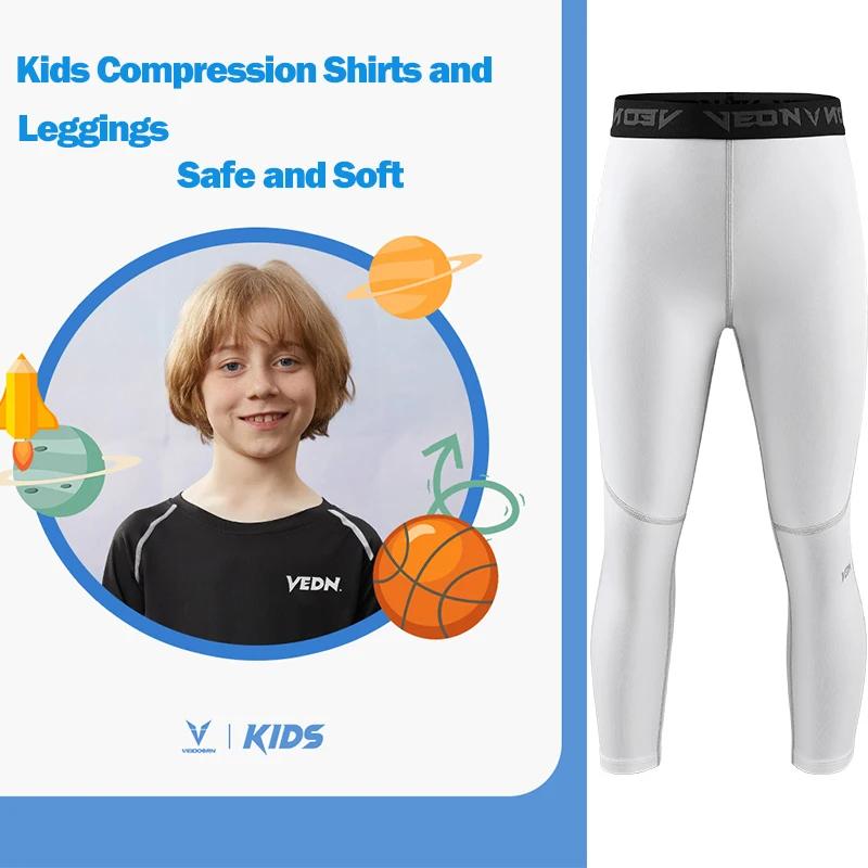 Un ensemble de Leggings et chemise de Compression pour jeunes garçons, collants de sport à manches l