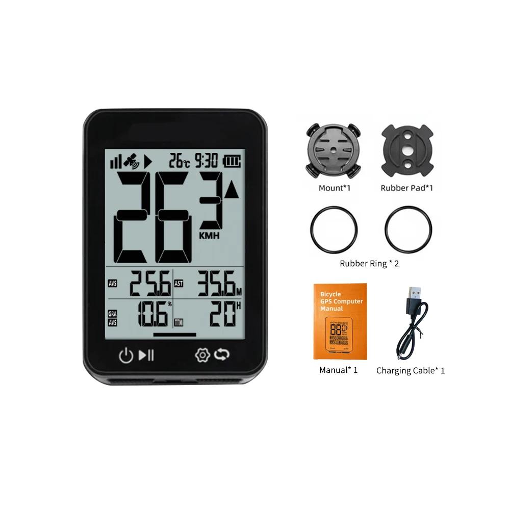 Ordinateur de vélo GPS sans fil, écran LCD 2.4, compteur de vitesse, odomètre avec rétro-éclairage a