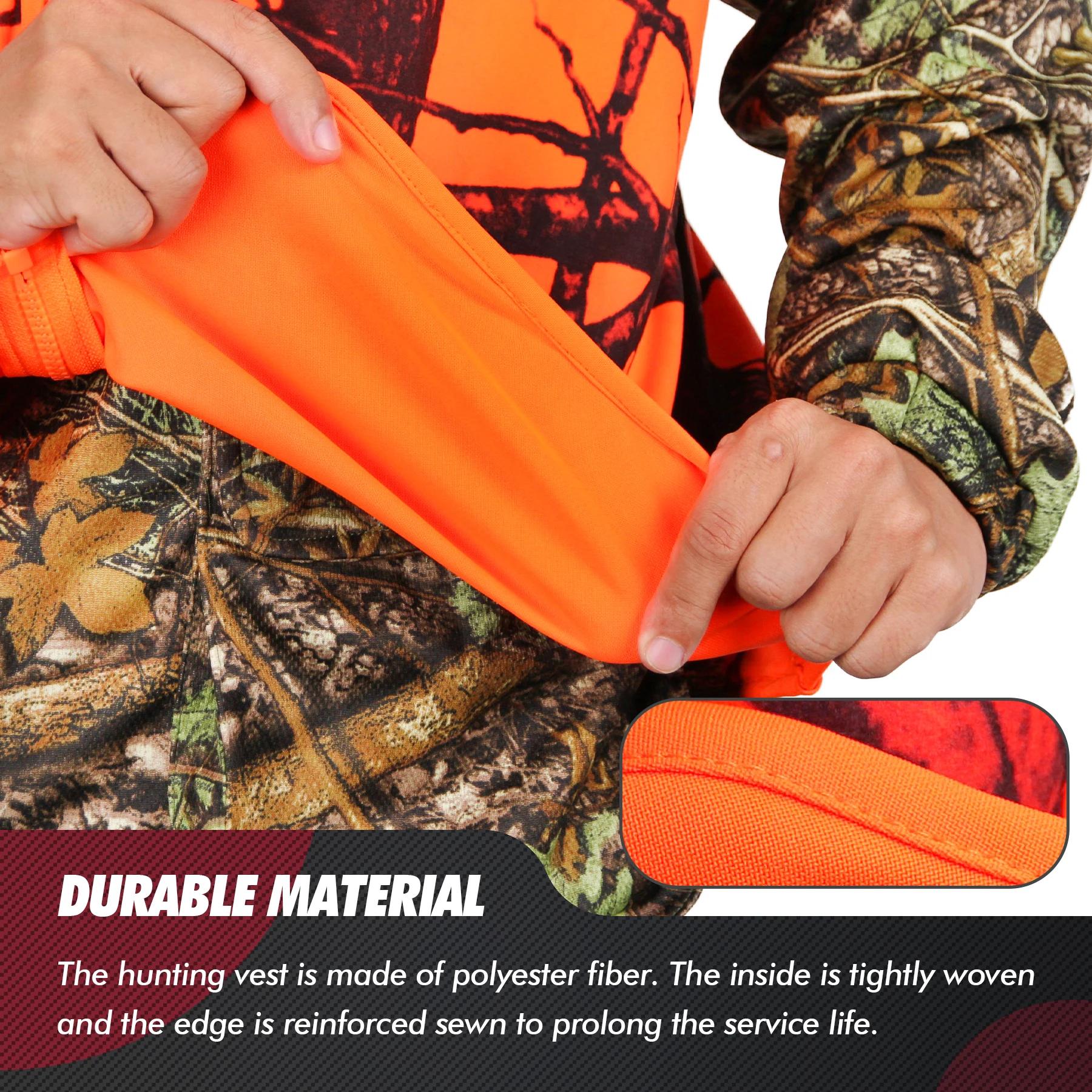 Gilet de chasse Orange à séchage rapide pour hommes, grande taille, pour adultes, voyage en plein ai
