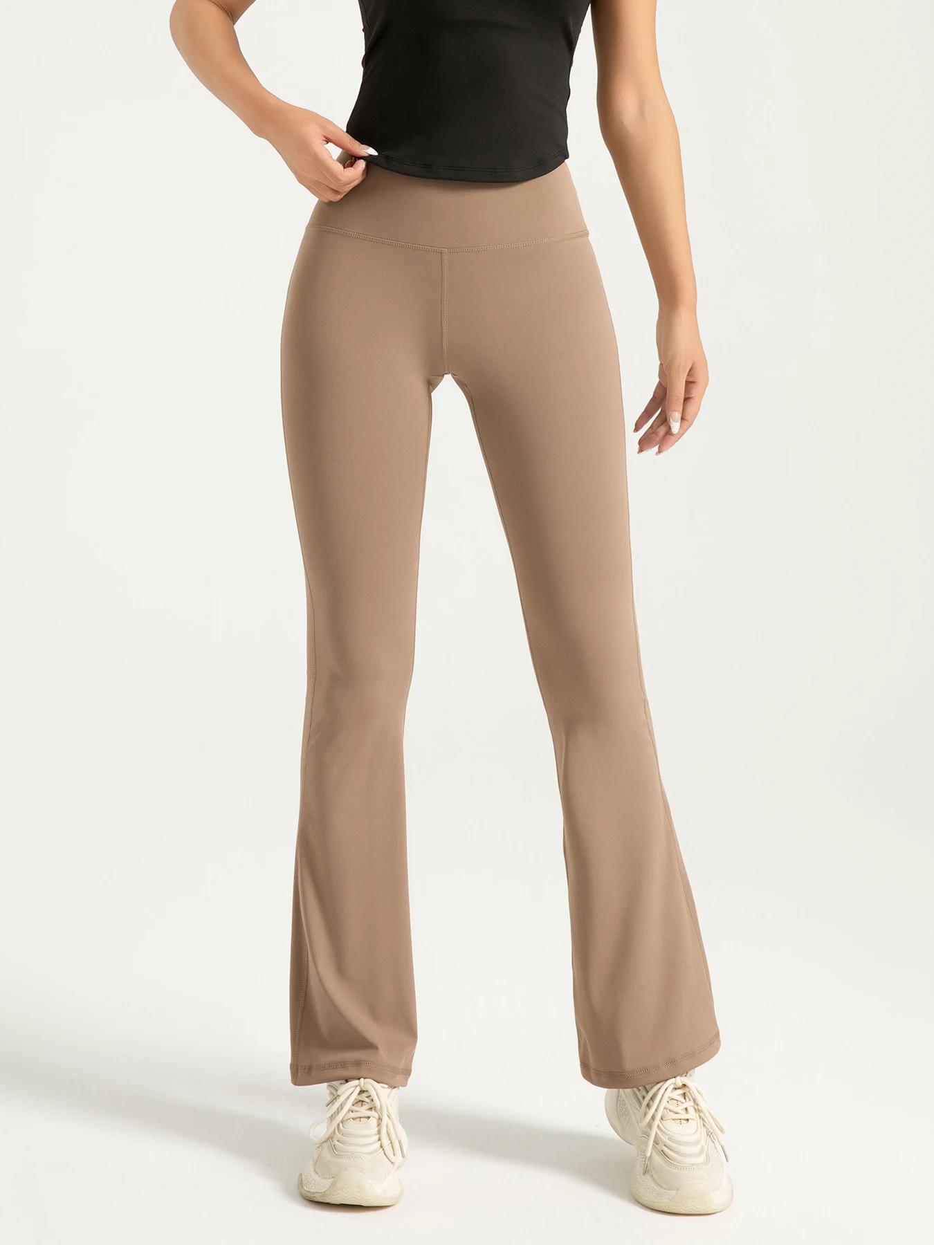 Pantalon yoga bootcut femme taille haute - Leggings évasés confortables pour entraînement et quotidien
