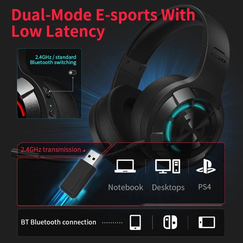 HECATE by Edifier-Casque sans fil Bluetooth 2.4, Connexion mode touristes, Casque de jeu pour PC, di