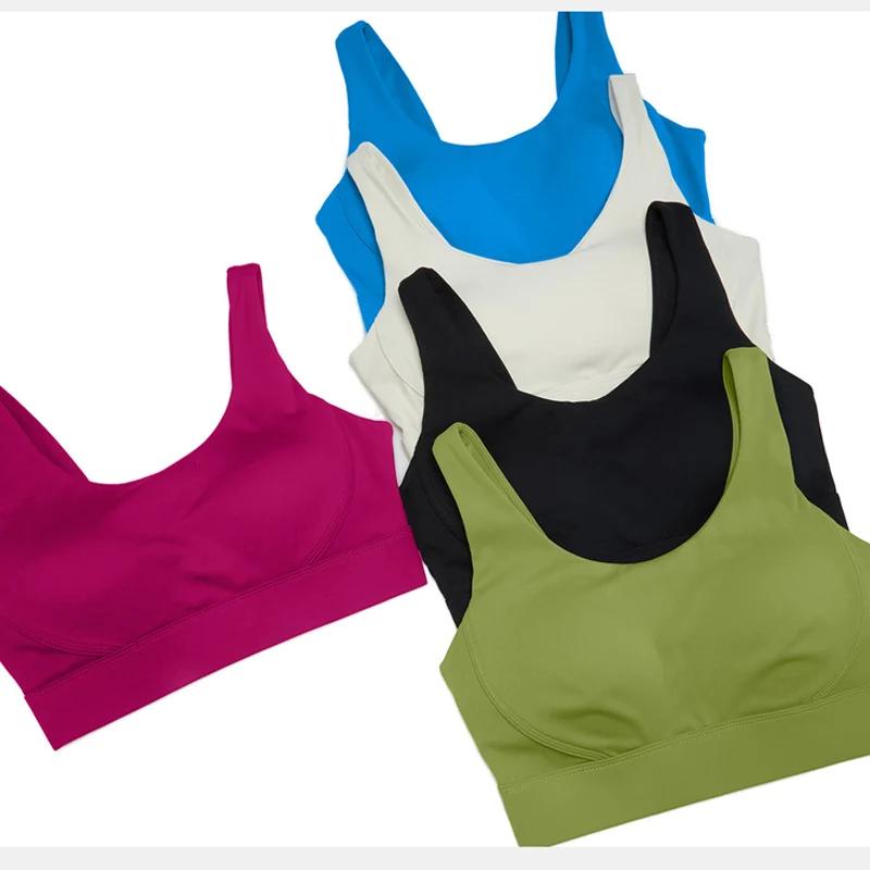 Ensemble de Yoga et Fitness pour femmes, couleur unie, doux, combinaison de gymnastique, respirant, 