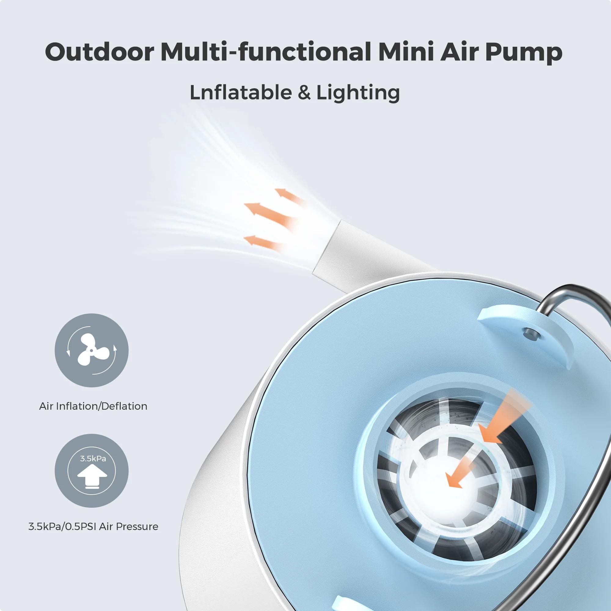 FLEXTAIL TINY PUMP X - Pompe à air de camping portable avec batterie de 1300 mAh rechargeable pour f