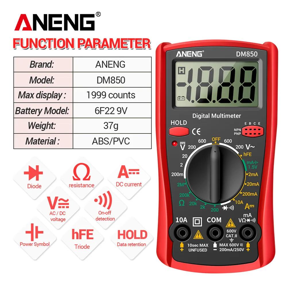 ANENG DM850 multimètre numérique professionnel automatique 1999 points testeur de tension AC/DC auto