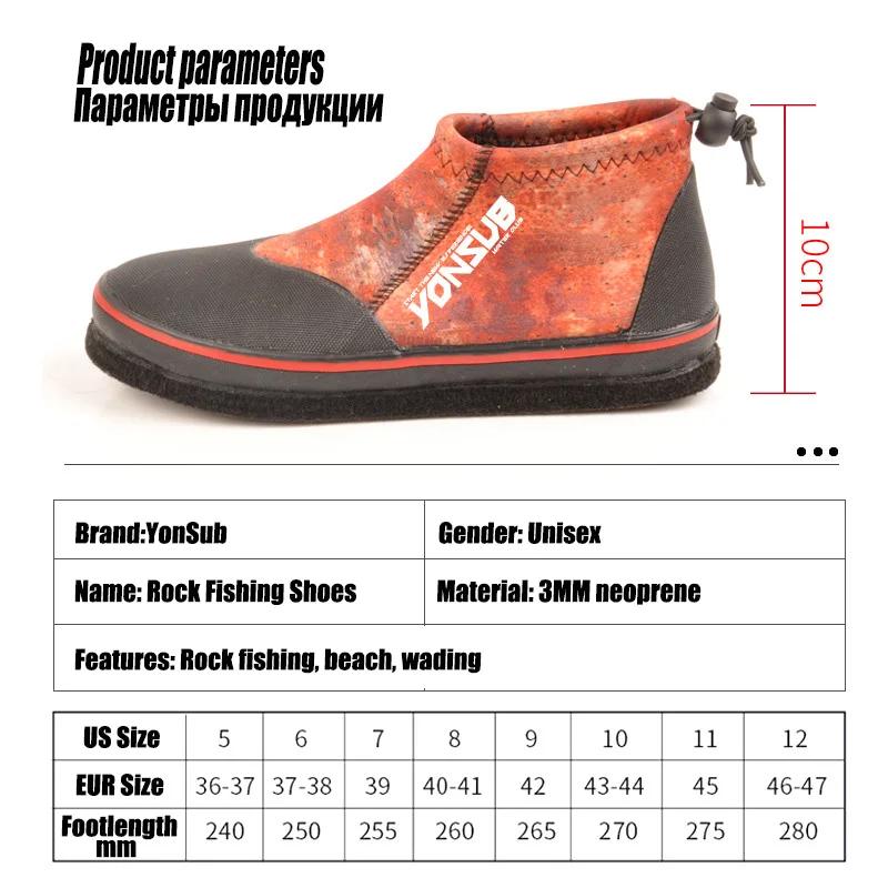Chaussures de pêche à la roche en néoprène pour unisexe, bottes à semelle coordonnante, prévention d