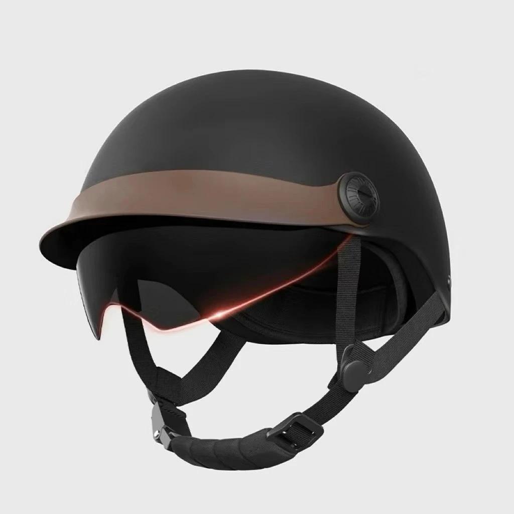 Casque de vélo avec lunettes, demi-casque certifié 3C, réglable pour vélo électrique, vélo électriqu