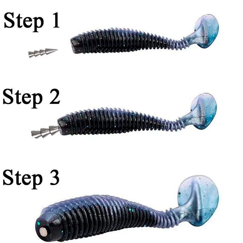 10 pièces/lot poids d'insertion de pêche 0.5g 1g 1.5g 2g 3.2g 4g poids plombs pêche appât souple acc