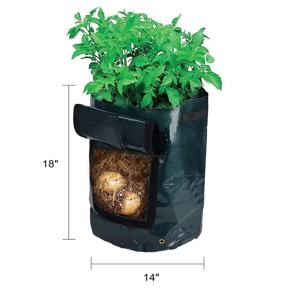 10 Gal. Sac de culture en matériau PE, bac à plantes avec rabat d'accès pour la récolte