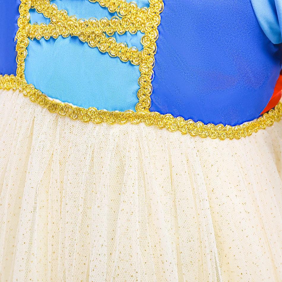 Robe d'été Blanche-Neige pour filles, robe de princesse en tulle respirante à manches bouffantes, ro
