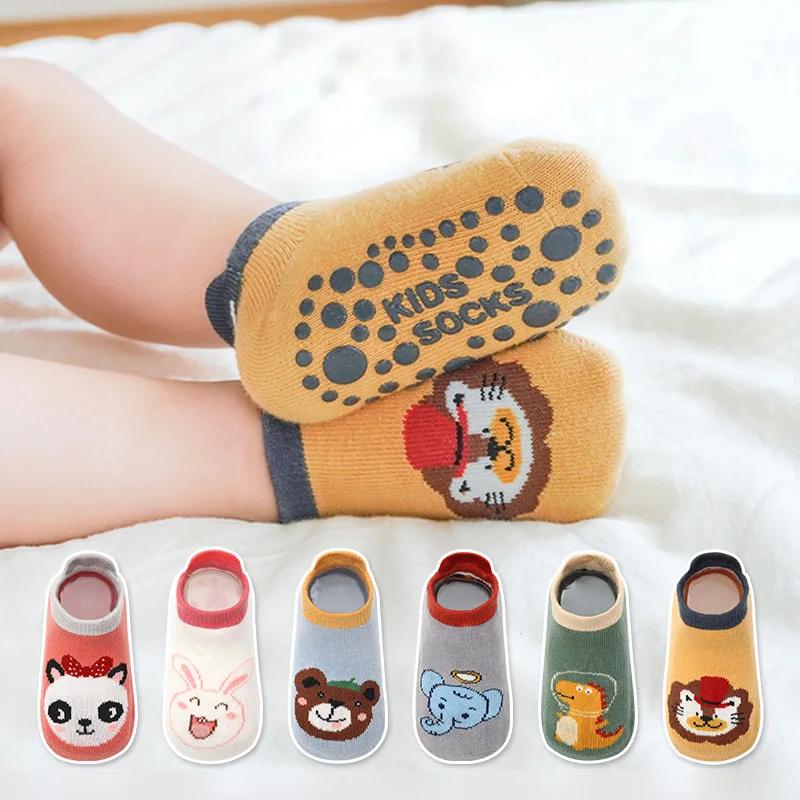 6 paires de chaussettes en coton pour enfants, motif Animal de dessin animé mignon, confortables, re