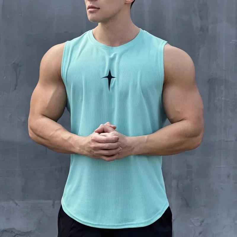Été gilet sans manches sport de plein air débardeur course fitness maillot de corps séchage rapide c