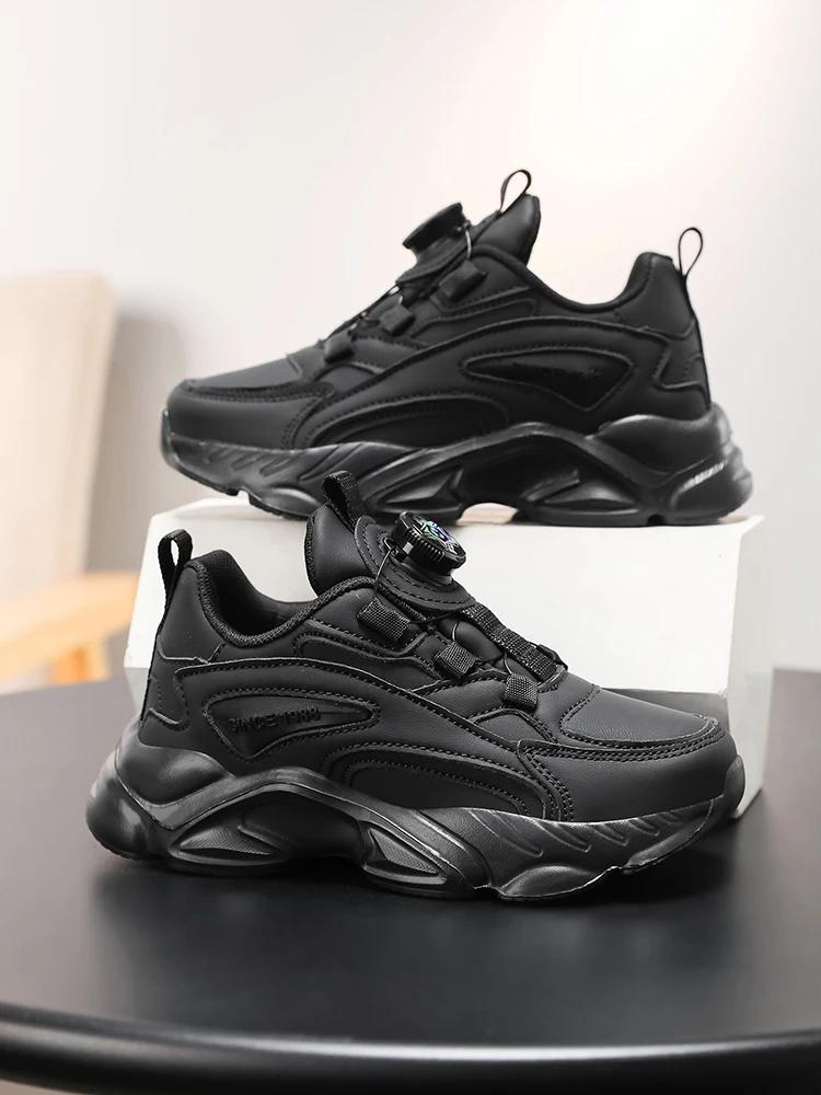 🔥   Sneakers pour enfants entièrement noires avec boucle rotative |   Très facile à mettre et à enle