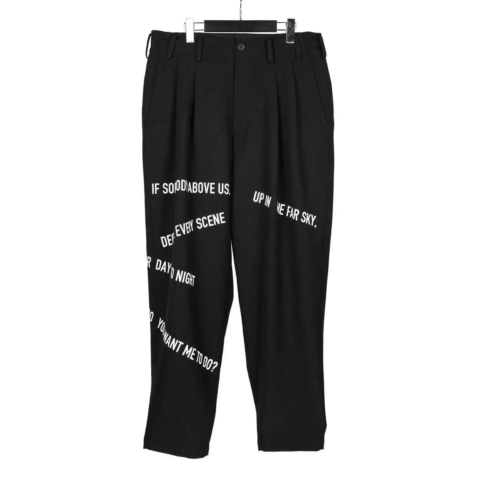 Pantalon pour hommes avec slogan de style sombre et de niche au design original TOP-YAMAMOTO, une ma