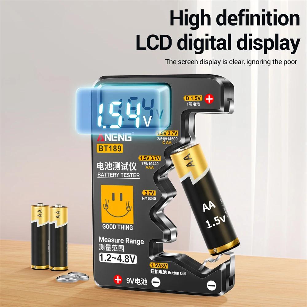 Testeur de batterie Ultra-petit 9V AA AAA, pile bouton universelle, affichage numérique LCD domestiq