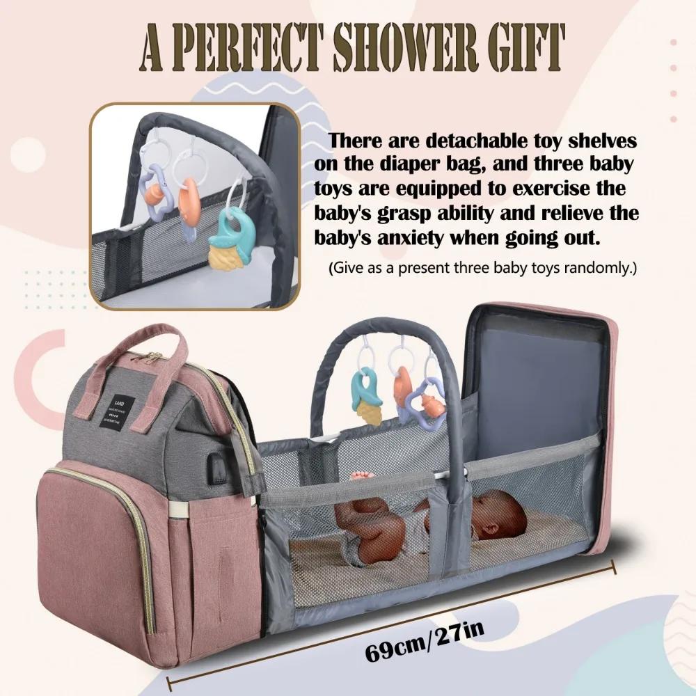Sac de maman léger et Portable, lit de berceau pliant, sacs de maternité de voyage de grande capacit