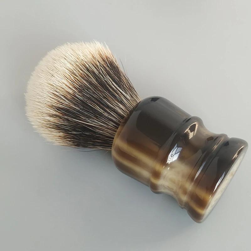 Dscosmetic Brosse à raser en poils de blaireau manchourien à deux bandes de 22 mm avec manche en rés