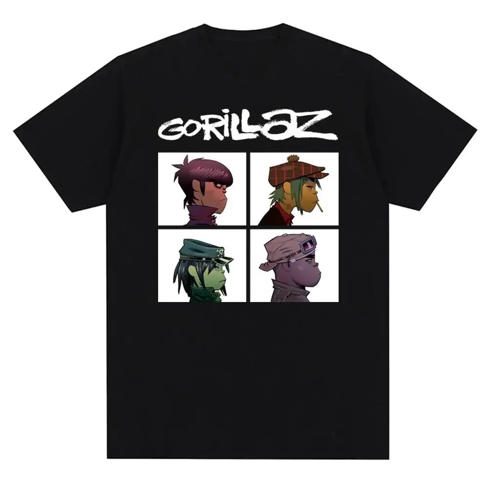 Groupe de musique Gorillazs Punk Rock imprimé t-shirt années 90 décontracté mode manches courtes gra
