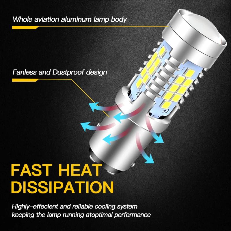 2 pièces LED feux diurnes DRL ampoule lampe Canbus sans erreur P21/5W 1157 BAY15D pour Peugeot 408 3