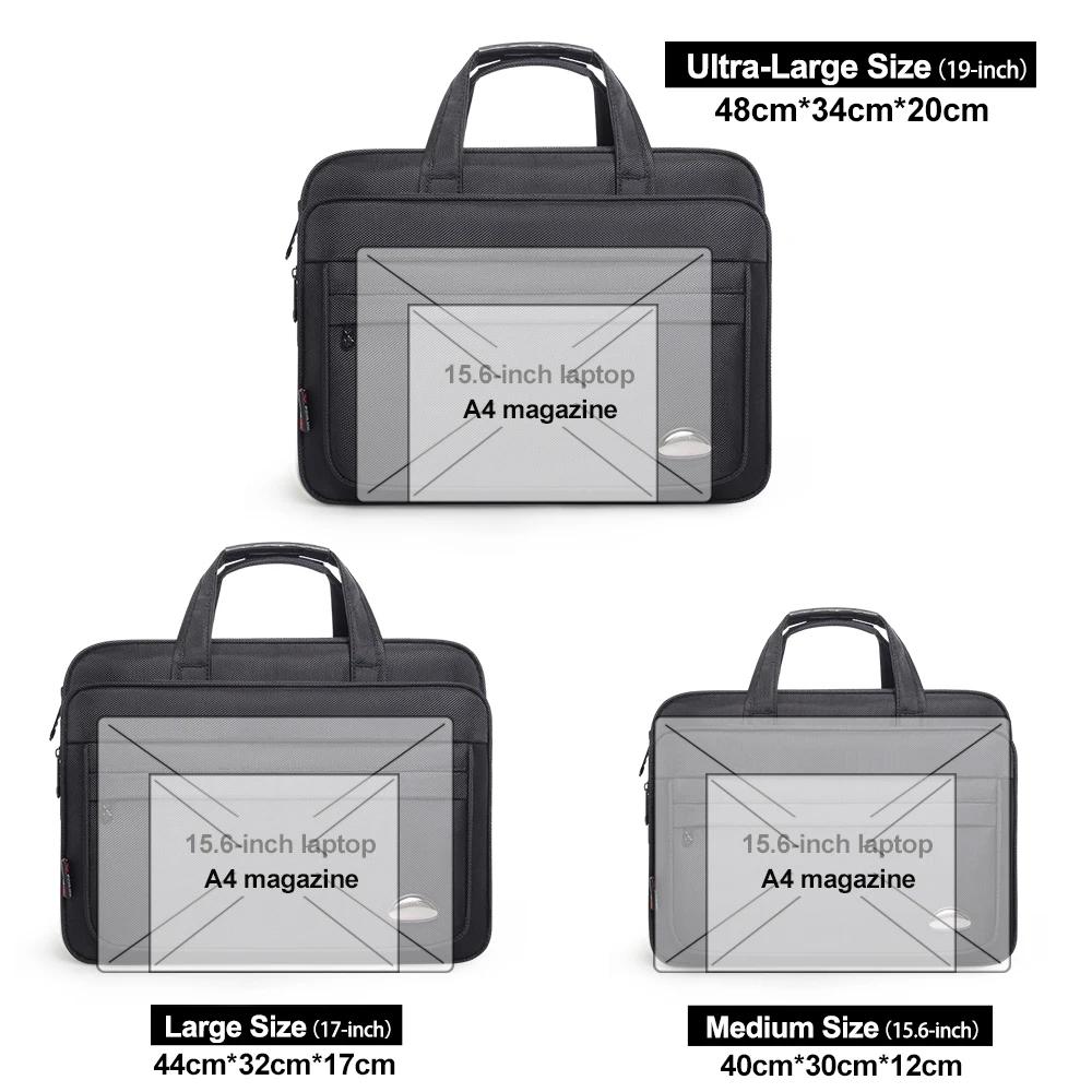 Porte-documents de grande capacité pour hommes, sac d'affaires 15.6 pouces 17 pouces 19 pouces, sac 
