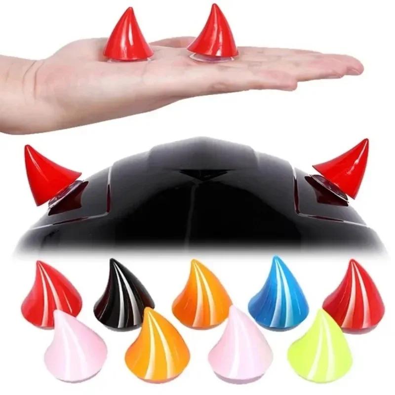 Autocollants de décoration pour casque de moto, cornes courtes du diable, style de casque de vélo, b