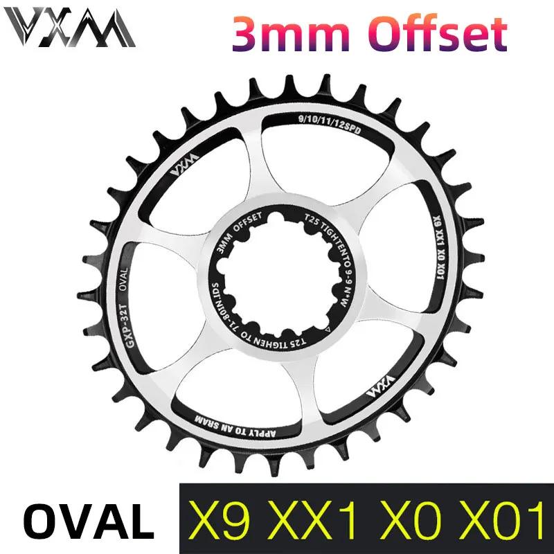 Plateau ovale de vélo décalé 3mm 32t 34t 36t pour Xx1 Eagle X01 Gx X1 1400 X0 X9 S1400 pignon vtt