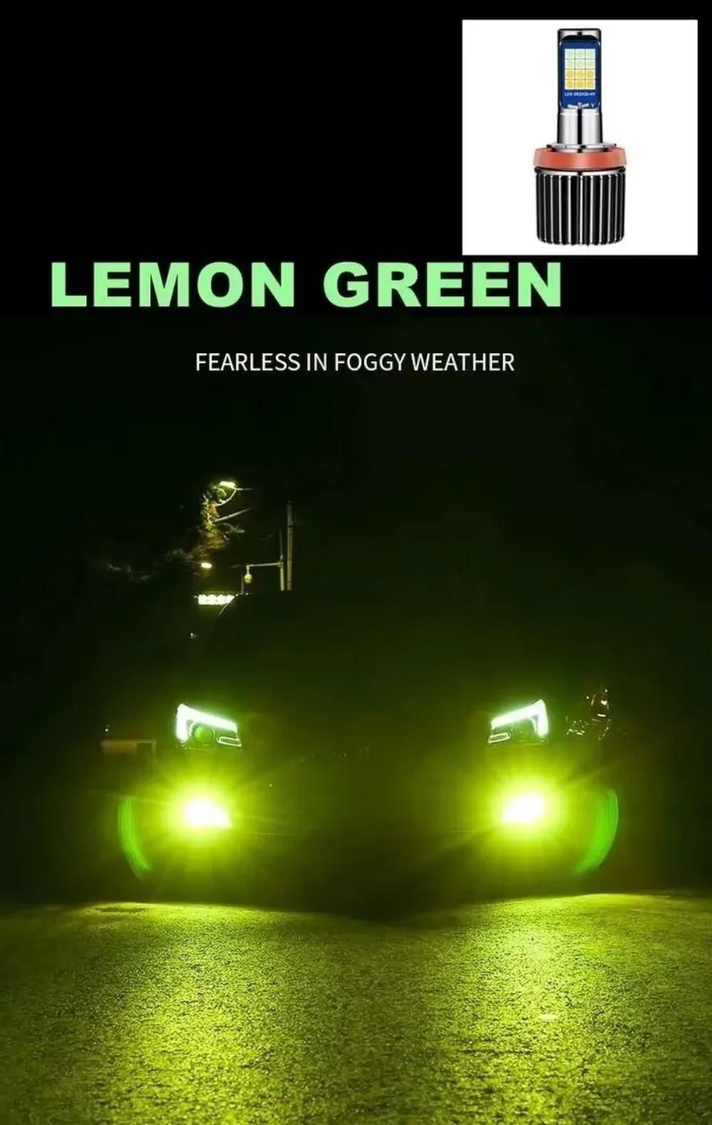 Ampoule Led de voiture H8 H11 AutoFog lumière H3H27 880 881 9005 HB3 9006 HB4 vert bleu rose lampe d