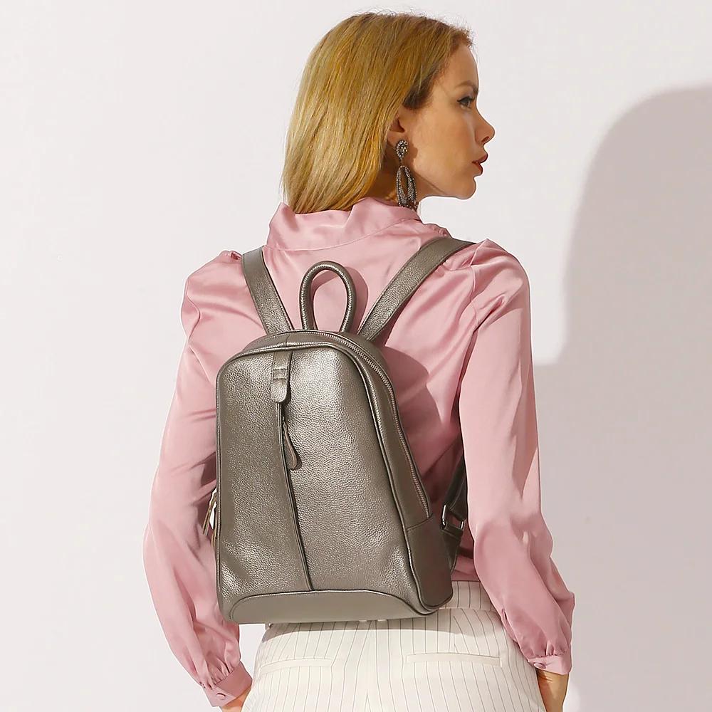 Zency – sac à dos en cuir véritable 100% souple pour femmes, sac à dos de voyage décontracté, sacoch