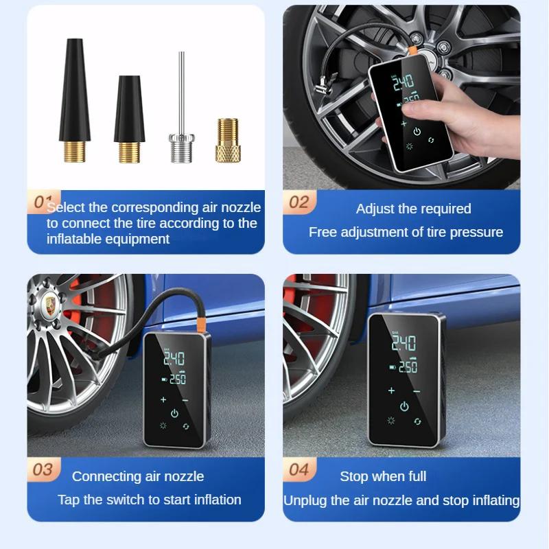 Pompe à Air sans fil 150psi, écran tactile/clé, gonfleur de pneus électrique Portable pour voiture, 