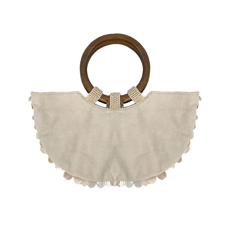 Nouveau style chinois tendance de la mode double cercle couleur unie coquille sac artistique sac à m