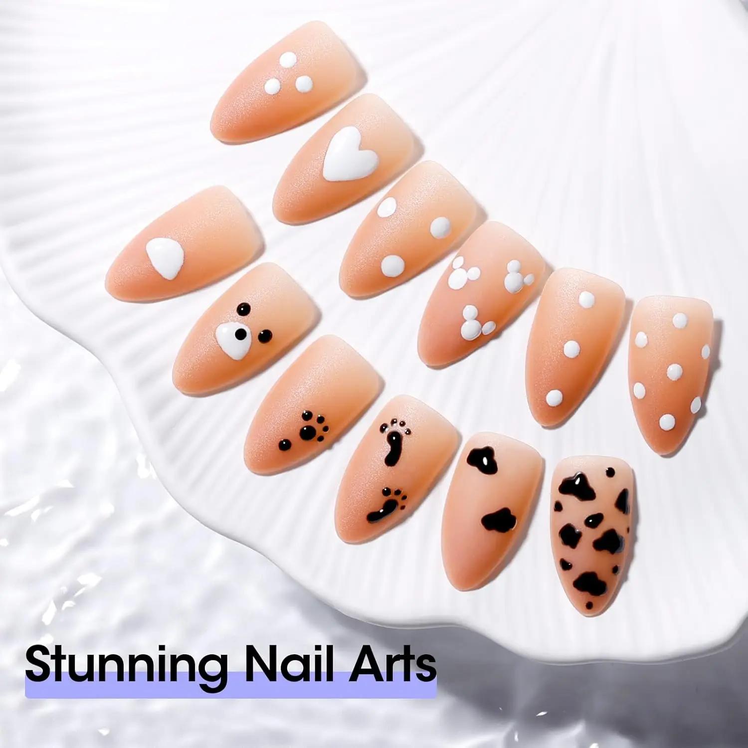 Stylo à bille 5 en 1 pour Nail Art, Type presse, taille multi-têtes, pointe ondulée/taches/perceuse 