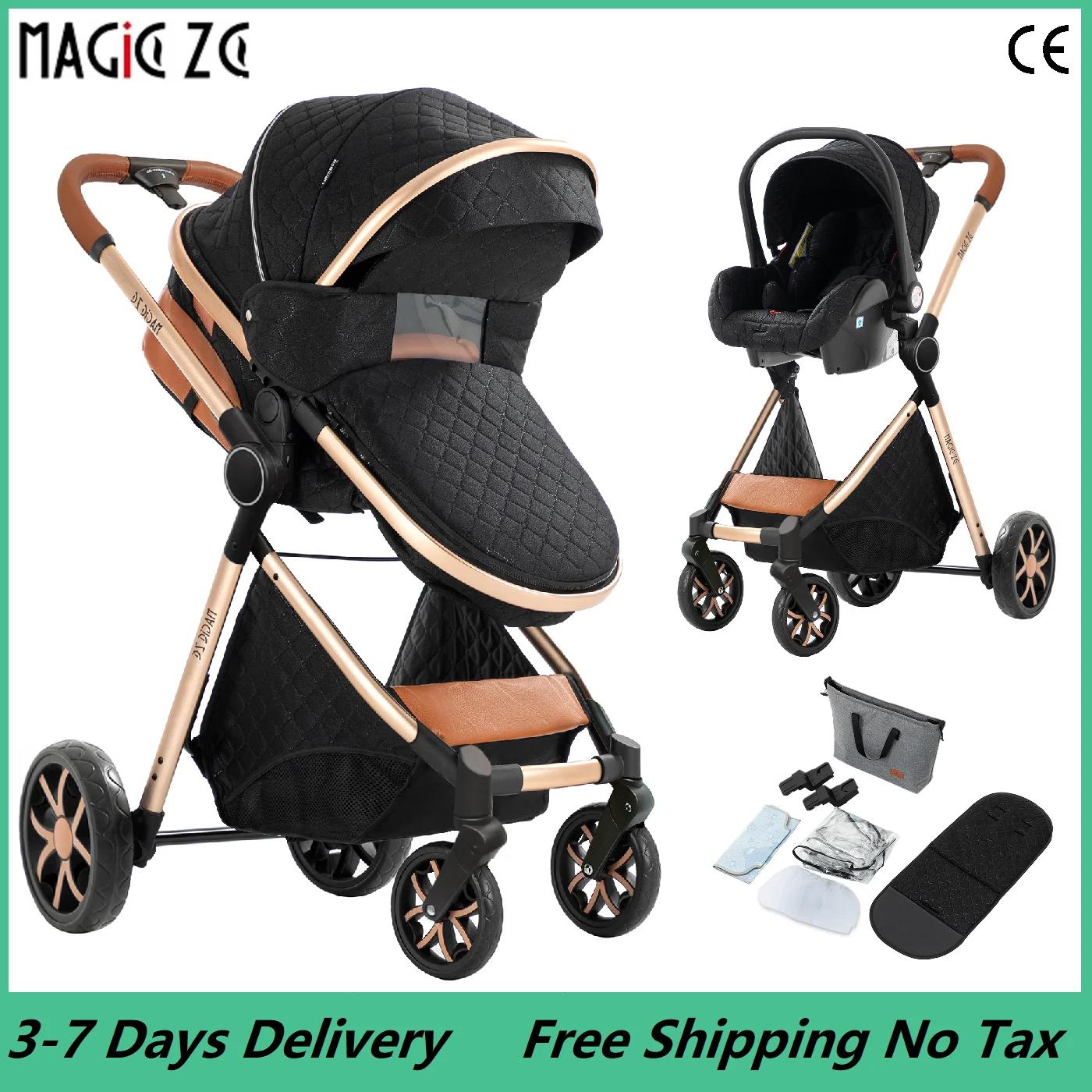 Compact pliable 3 en 1 bébé poussette landau léger poussette nouveau-né poussette système de voyage 