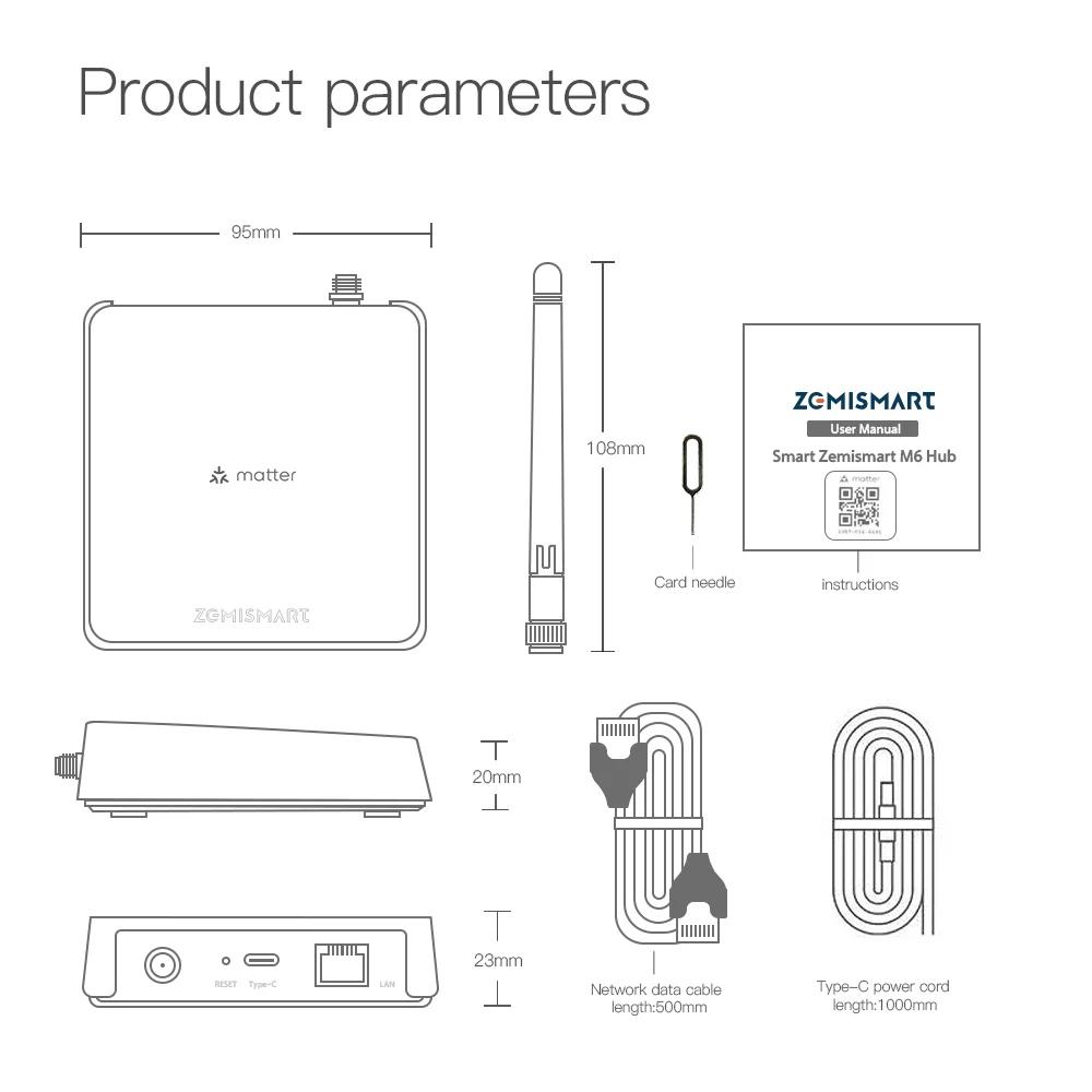 Matter Zigbee – Hub filaire avec antenne, Signal réseau puissant, passerelle de pont pour maison int