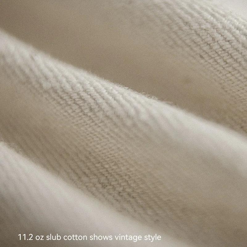 Maden Vintage 11,2 oz blanc coton coq jean décontracté coupe ample pantalon droit pour hommes printe