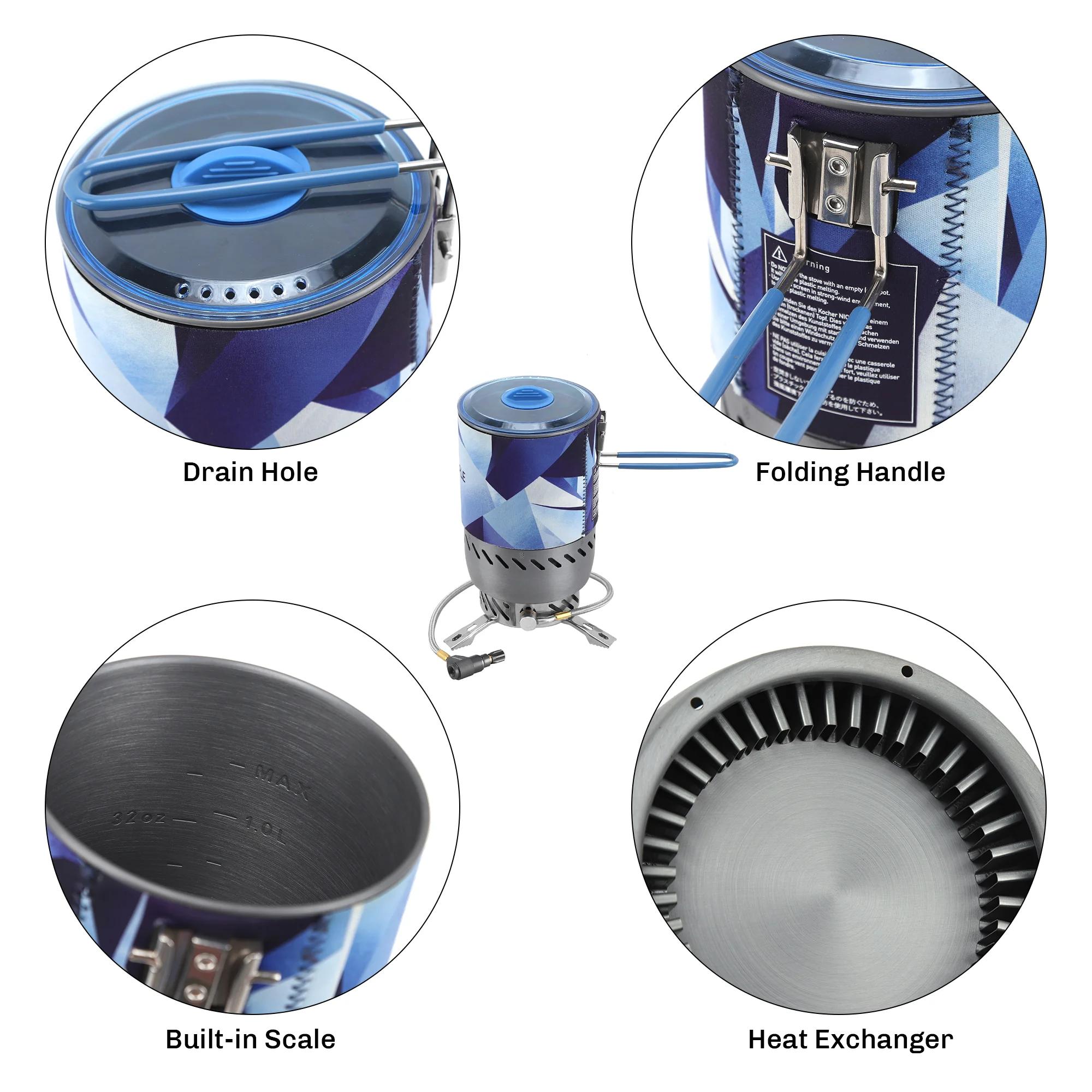 Système réchaud radiant grain d'érable compact coupe-vent pour camping et randonnée légère