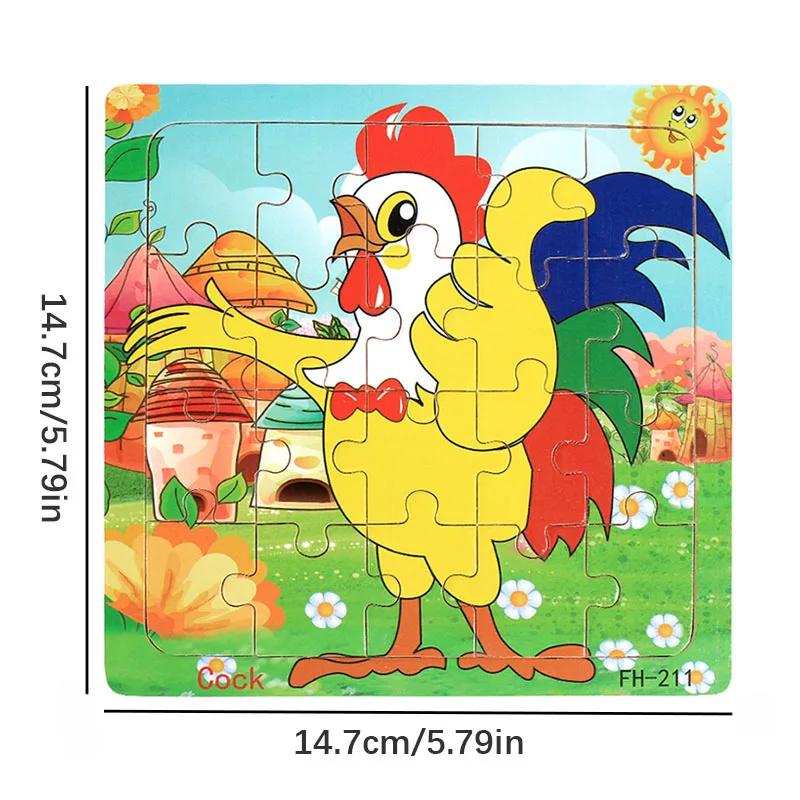 20 pièces Puzzle en bois animaux de bande dessinée voiture lettre numéro modèle Puzzles jeu enfants 