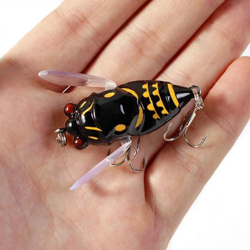1 pièces Simulation cigale dur faux appât leurre de pêche 5 cm 6g bionique Iscas artificiel Wobblers