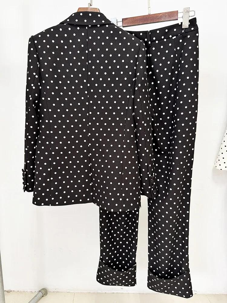 HIGH STREET Nouveauté 2026 Ensemble tailleur-pantalon de créateur pour femme, 2 pièces, avec blazer 