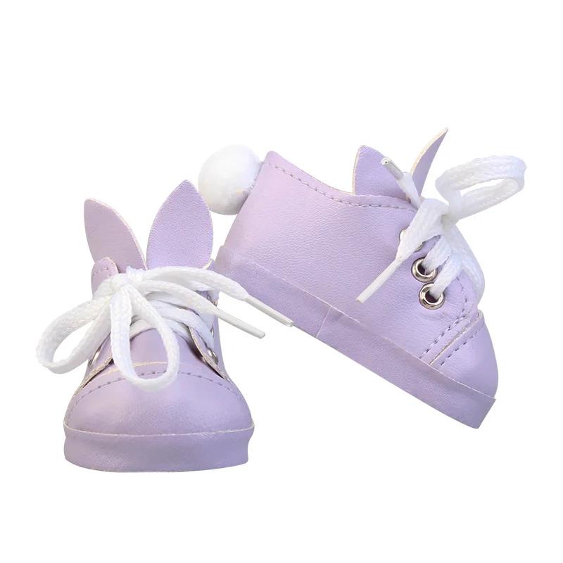 Chaussures en cuir PU lapin beurre pour 18 amaran, baskets à lacets, bébé nouveau-né et fille, brico