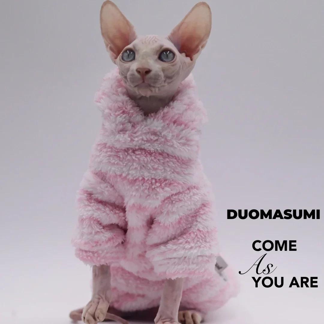 DUOMASUMI doux Double face moelleux veste d'hiver manteau chaud pour chat épaississement Sphinx Sphy