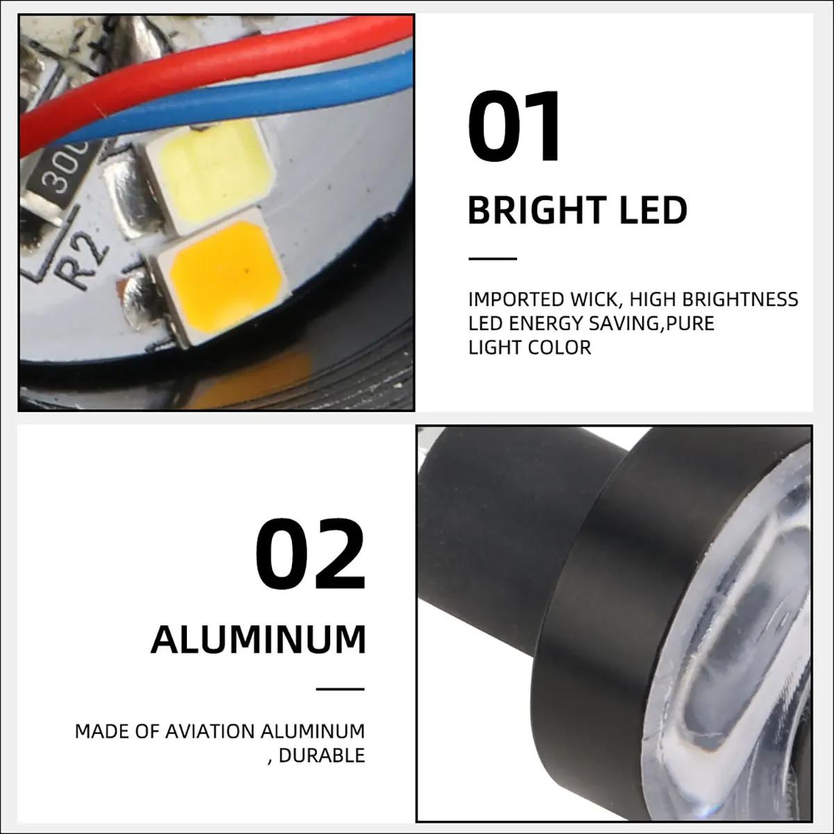 Indicateur d'extrémité de barre lumineuse à LED pour moto, clignotant de voiture, prise de poignée u