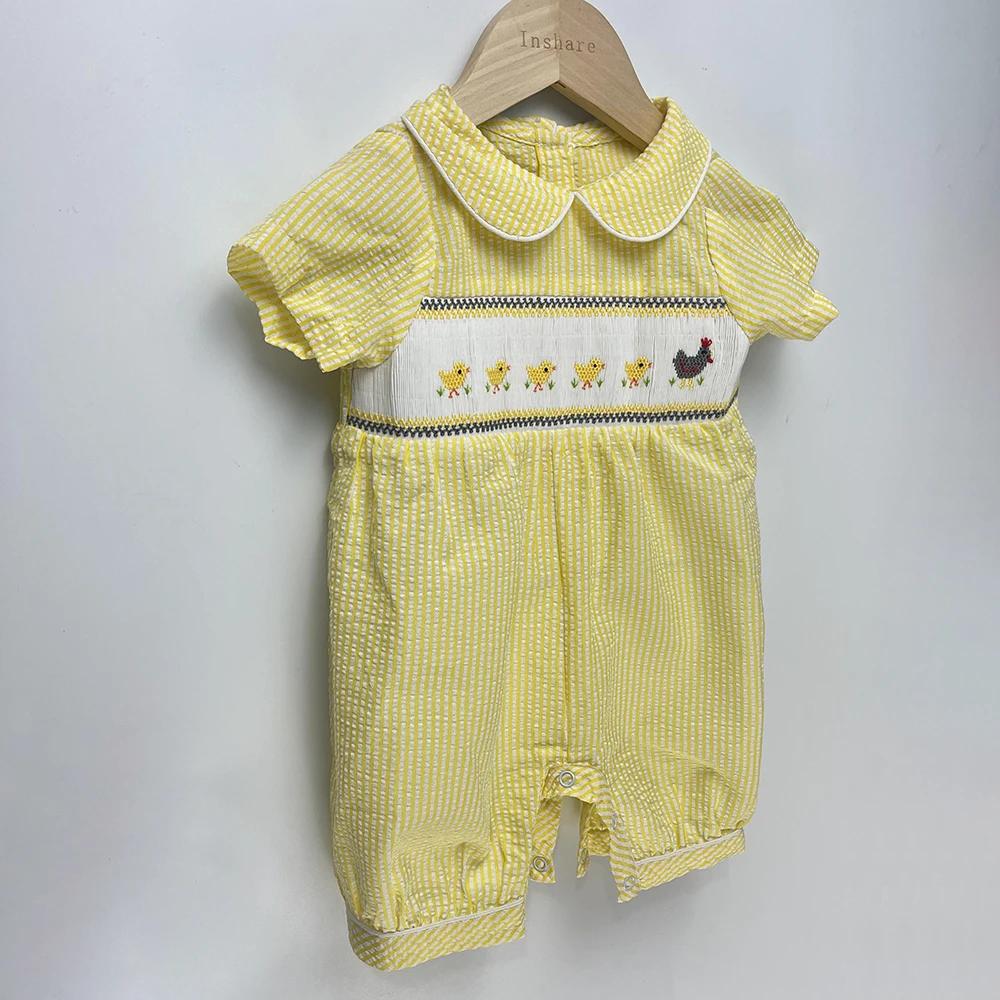 Combinaison d'été en coton à manches courtes pour garçons et filles, vêtements de boutique pour enfa
