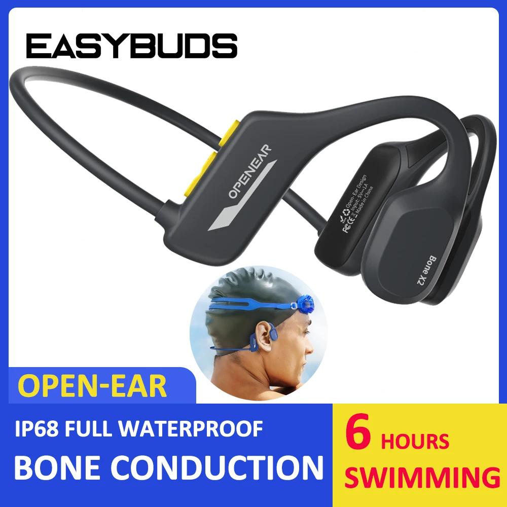 EASYBUDS casque sous-marin à Conduction osseuse casques à oreille ouverte sans fil 8G mémoire lecteu